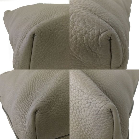 147304E V Prada Shoulder Bag Logo Plate Beige Leather 2way - Picture 6 of 11